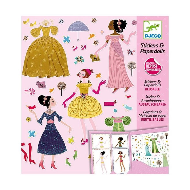 Dress Up Reusable Sticker Pad Paper Dolls 4 pcs