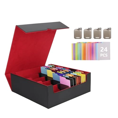 Card Storage Box - Black and Red