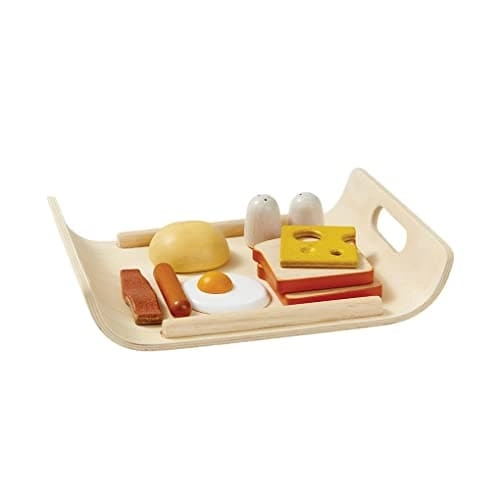 PlanToys Wooden Breakfast Menu Pretend Play Food Set (3415)