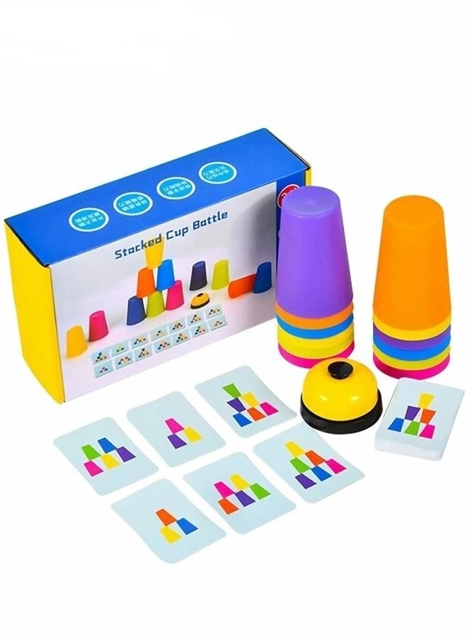 MIXDE Cup Stacking - 12 cups 1 bell 50 question cards