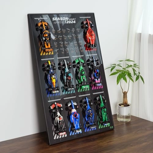 Display Wallboard for Lego Speed Champions Ultimate Formula 1 Collector's Pack - Wall Mount 50 x 3.5 x 80 cm