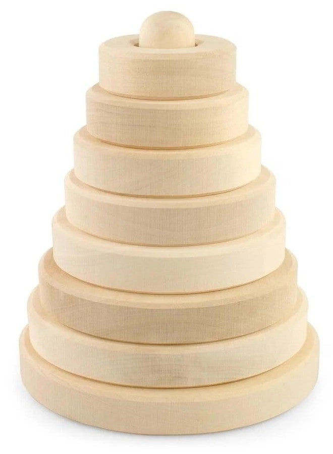 K.TEAM BLUEDRIZZLE Natural Wooden Stacking Ring Montessori-Inspired