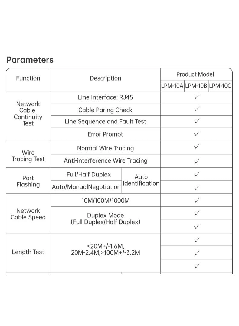 LPM-10A - Color Display PoE Test RJ45 Crimp