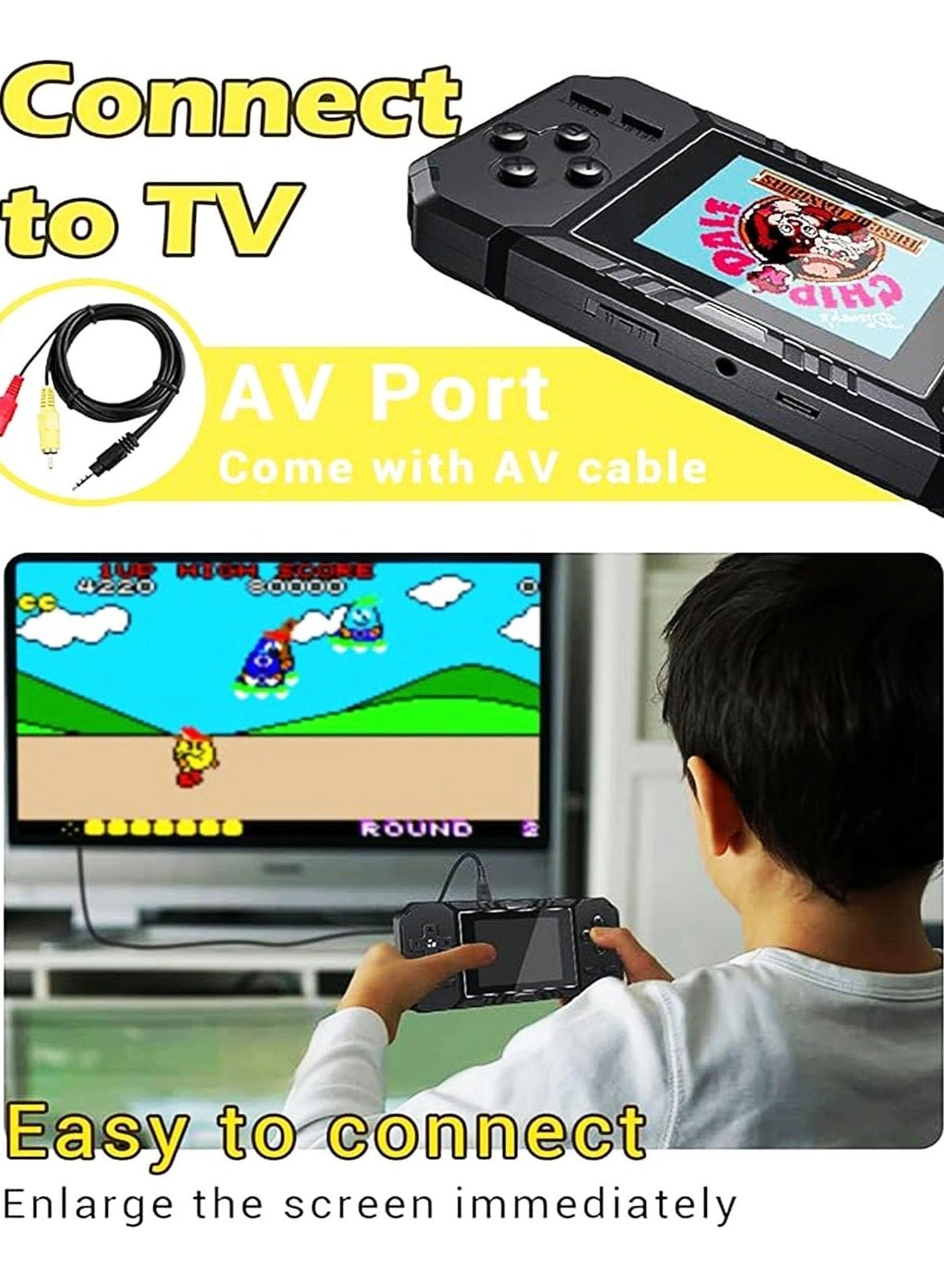 Retro Mini Handheld Game Console - 520 Games 3.0-inch Screen Rechargeable Battery