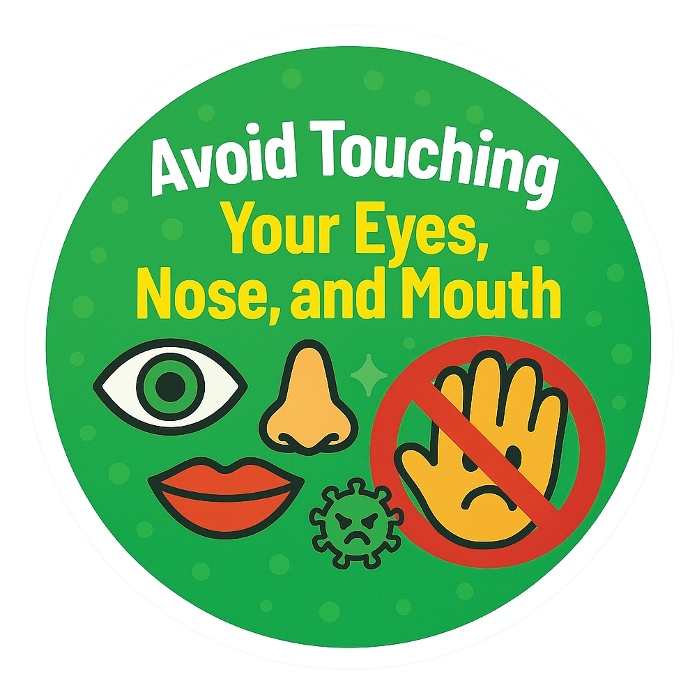 Twinkle Hands Avoid Touching Face Kids Hygiene Sticker