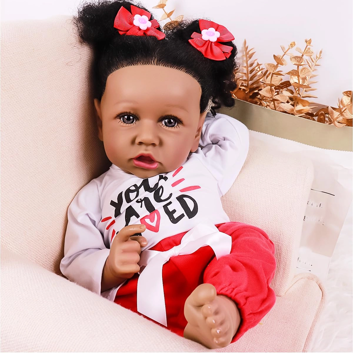 Reborn Baby Doll - 22 Inch Silicone Black Ages 3+