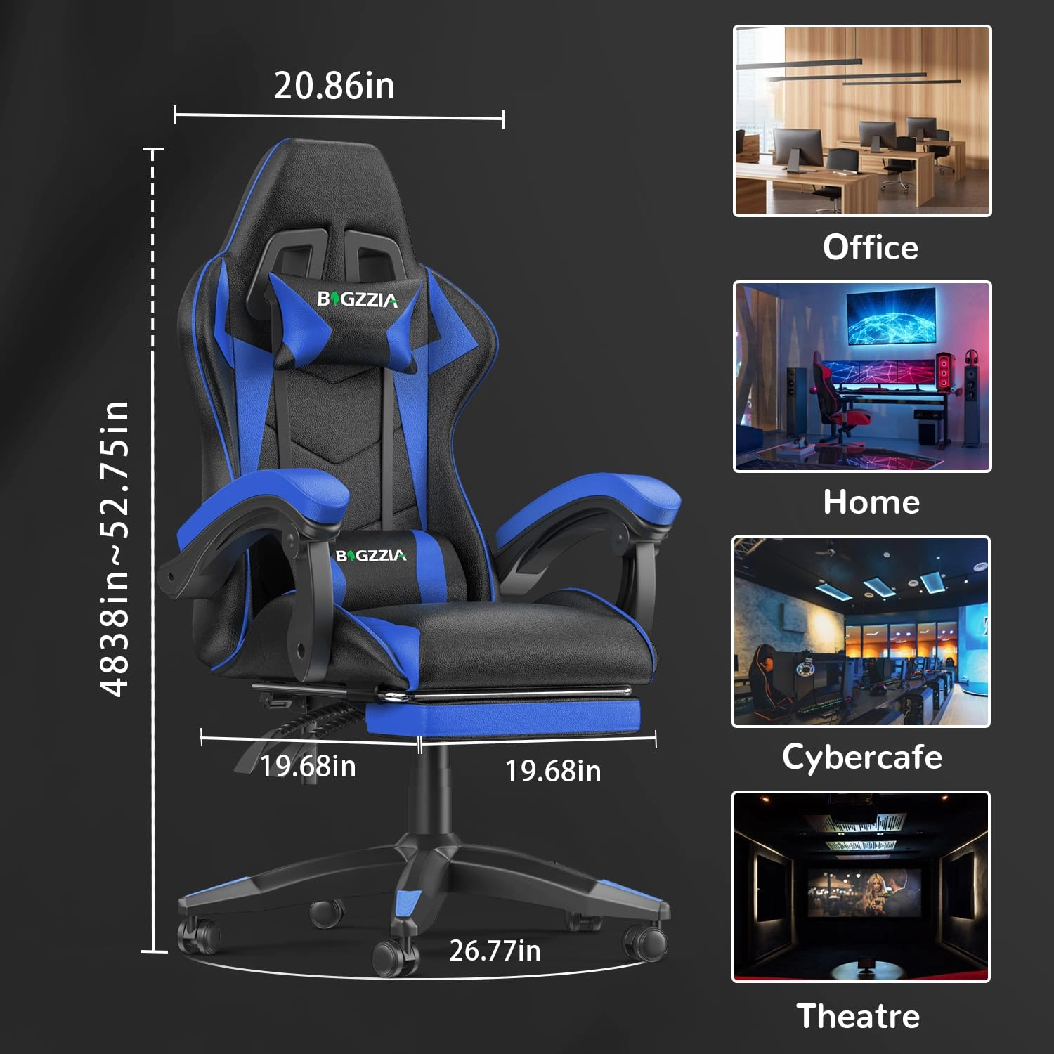 gaming chair - Red With Footrest