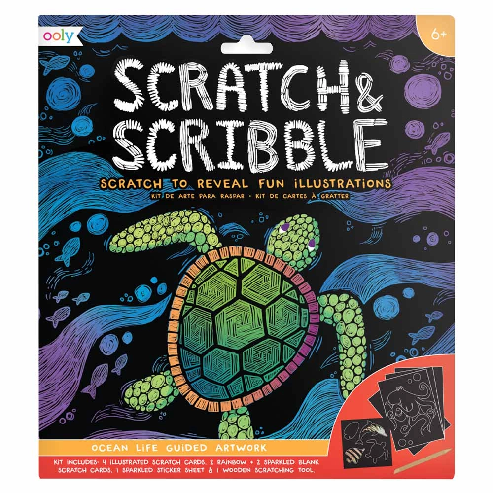 OOLY Scratch & Scribble Art Kit Ocean Life - 6+ years
