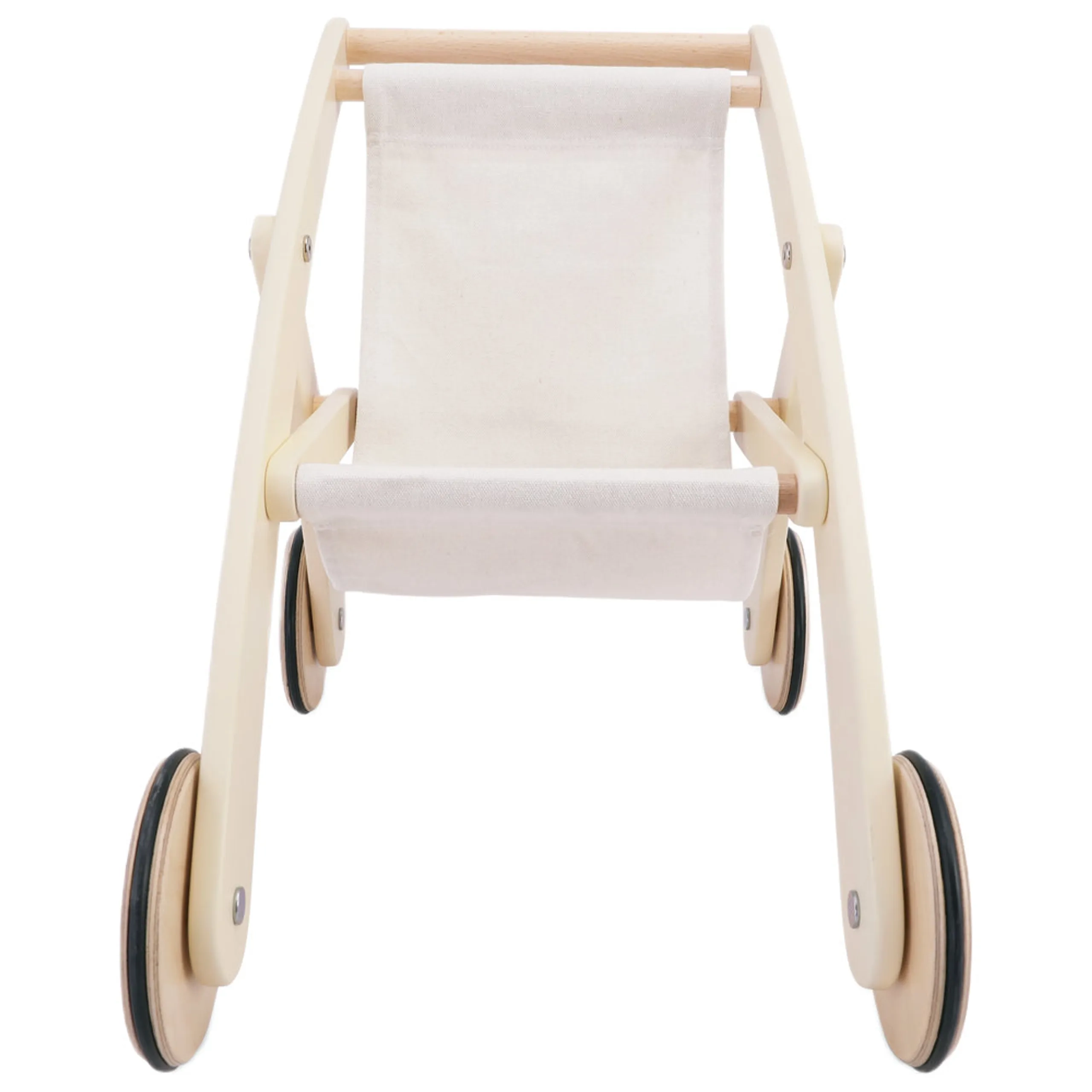 Kinderfeets Wooden Doll Stroller - sustainable birch wood Ages 12 months+