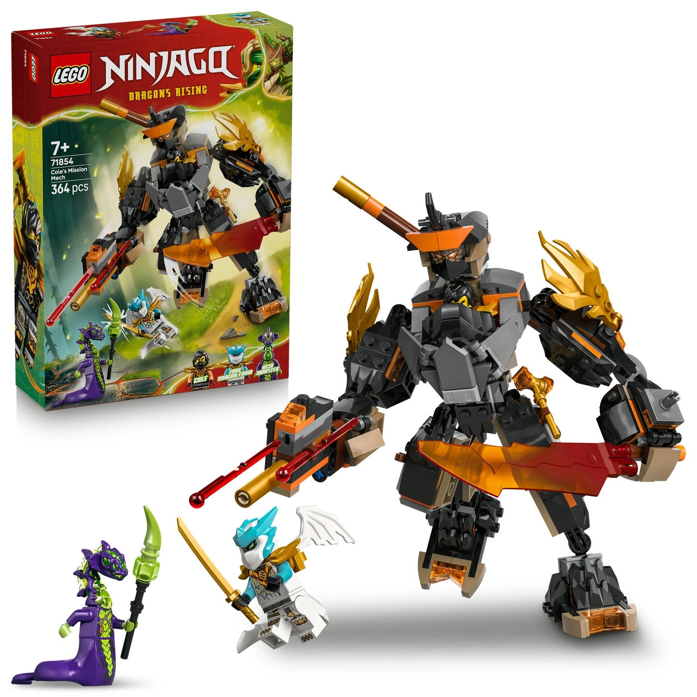 NINJAGO Cole's Mission Mech & Dragon Zane (71854)