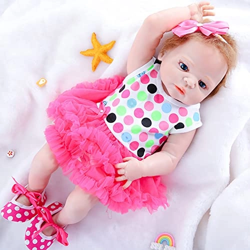 Reborn Baby Doll - 22 Inch Soft Vinyl Blonde Blue Eyes