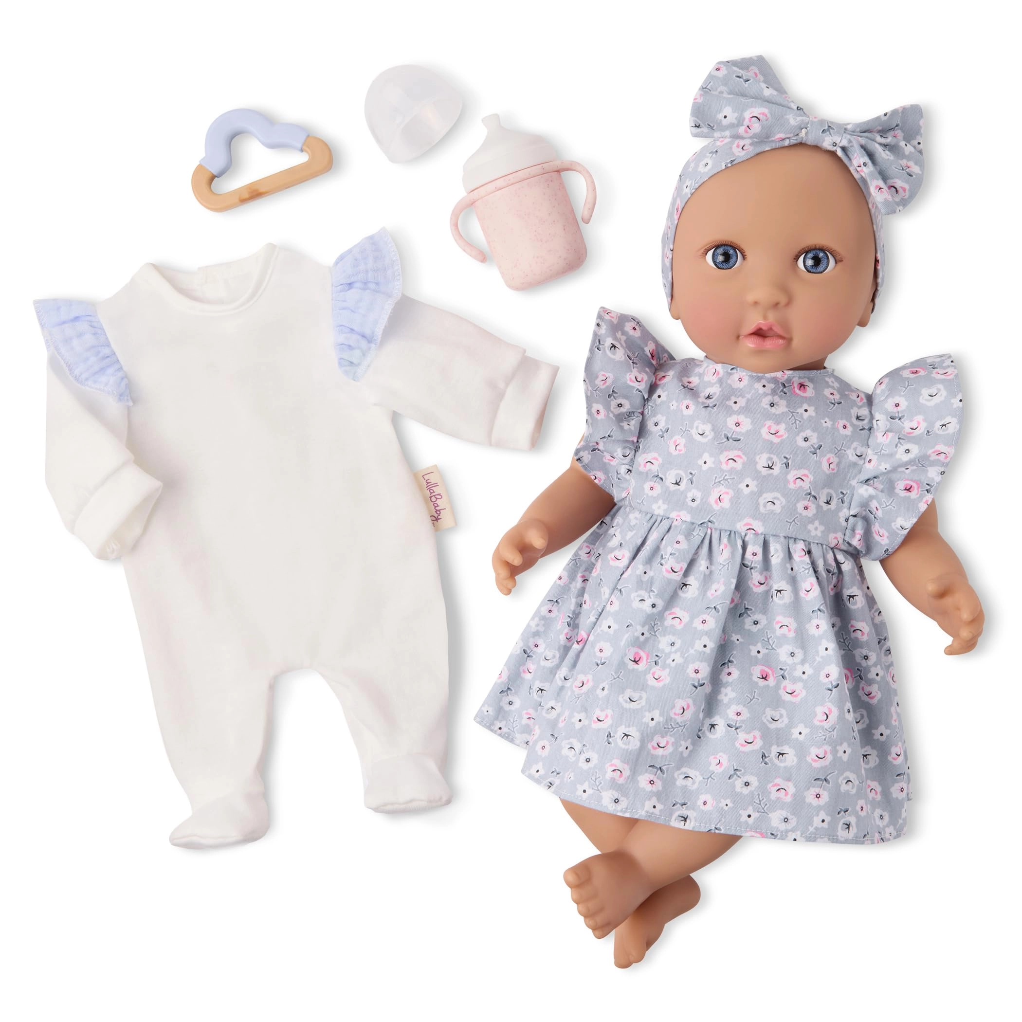 Maison Battat Inc. Baby Doll - 14-inch Floral Dress & Pyjama Set Ages 2+