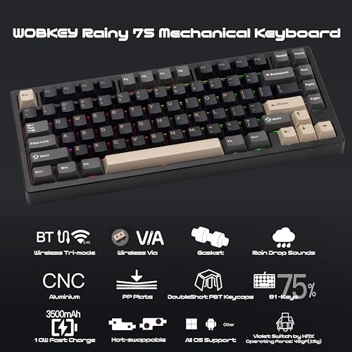 WOBKEY Rainy 75 - QWERTY Wired/Wireless