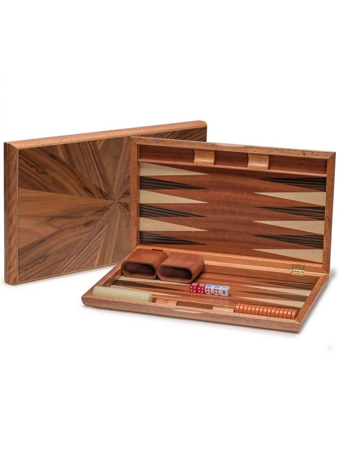 Wood Inlay Backgammon Game Set - Brown Acrylic