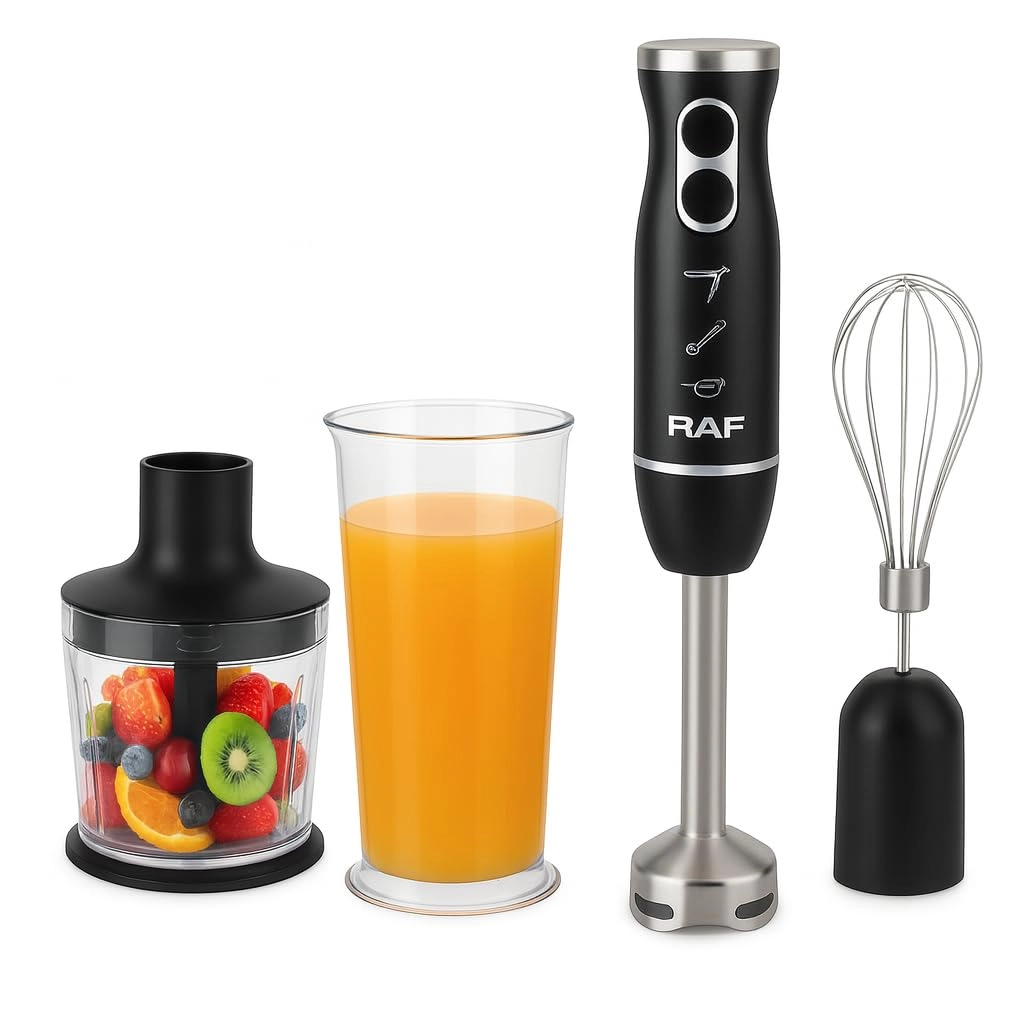 RAF 4-in-1 Hand Blender Set - 4-Blade Stainless Steel Chopper & Whisk
