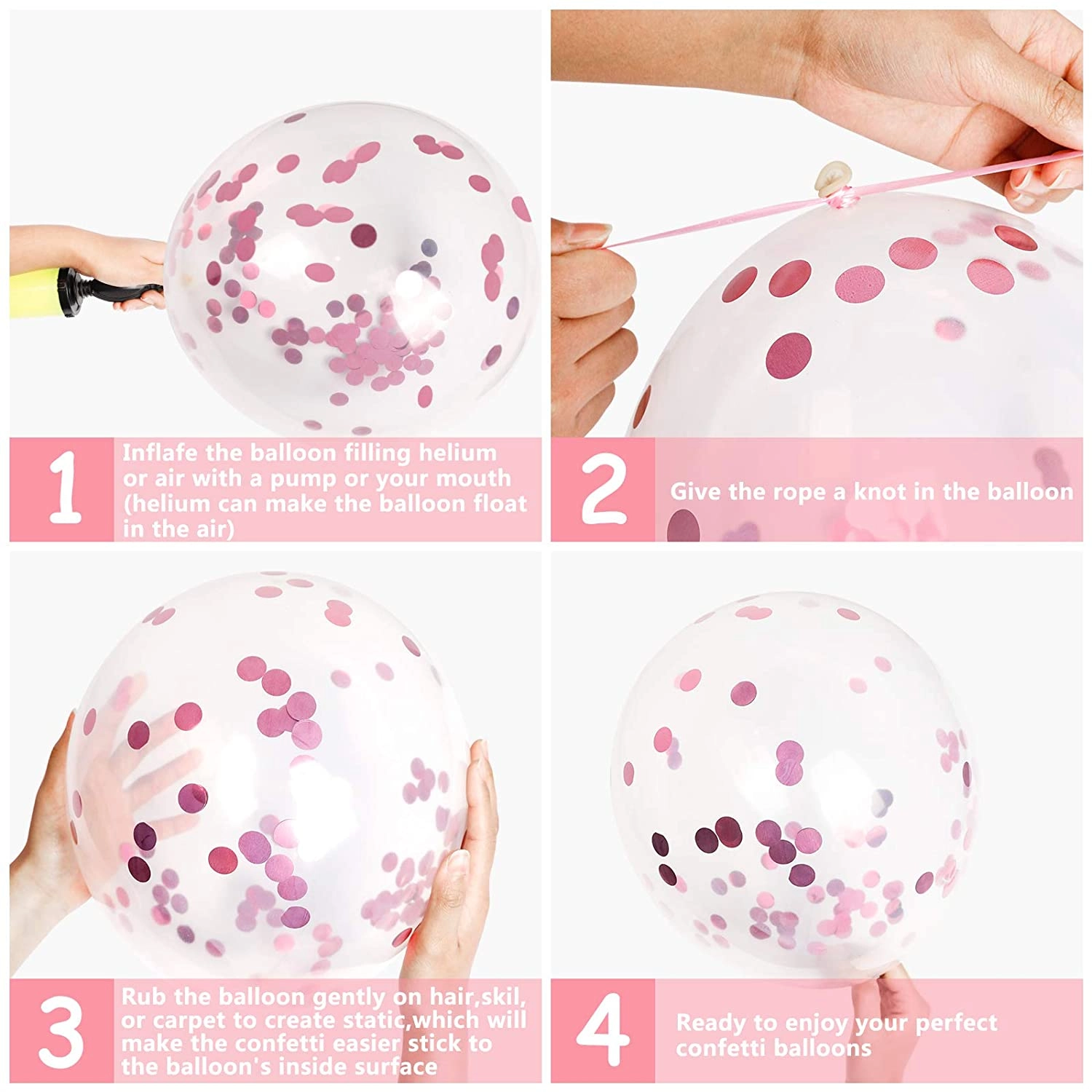Latex and Confetti Balloons Set - 50-Pieces Birthday