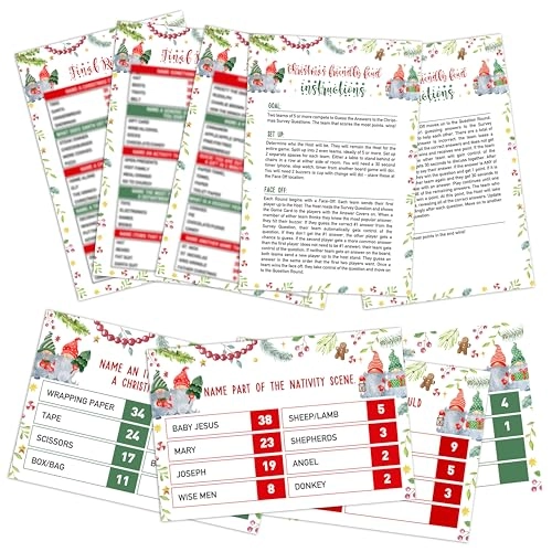 Christmas Friendly Feud Game - 20 cards 18 years and up