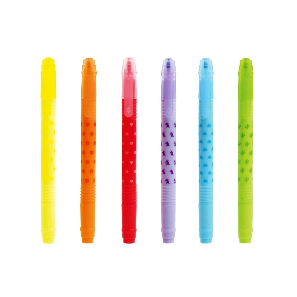 Legami Magic Highlighters - yellow, orange, red, purple, blue, green two tips