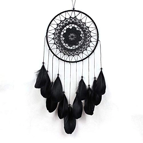 Dreamcatcher - Siderosphere, feathers, lines, wood beads.