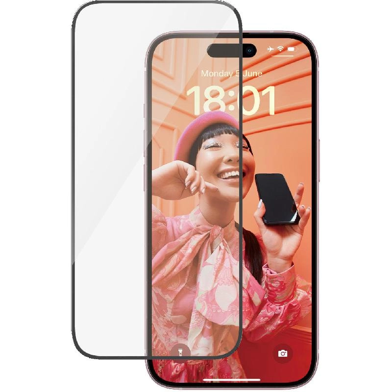 Ultra Wide Fit Clear Tempered Glass Screen Protector for iPhone 16 Plus