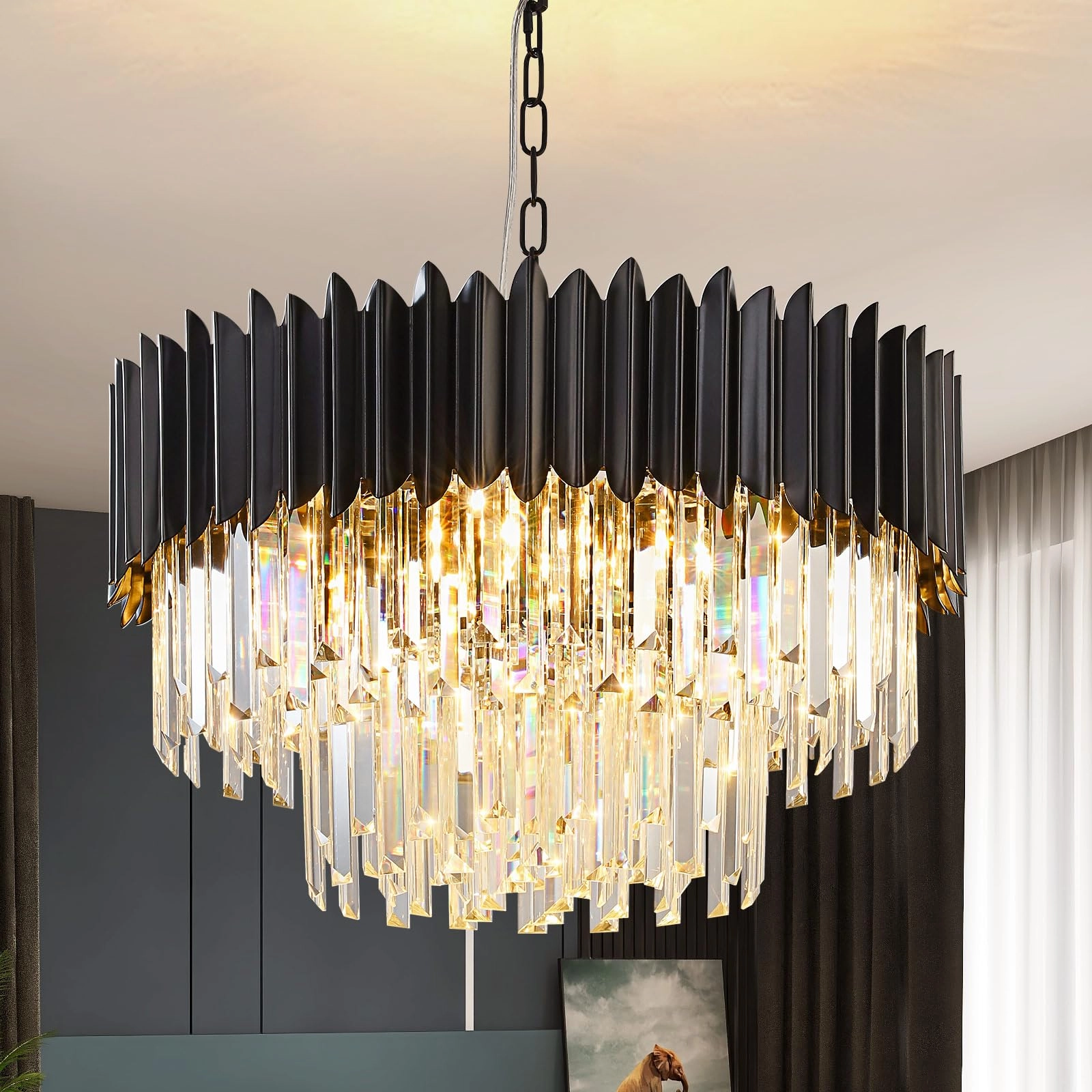 KUNEEEE Crystal Pendant Light