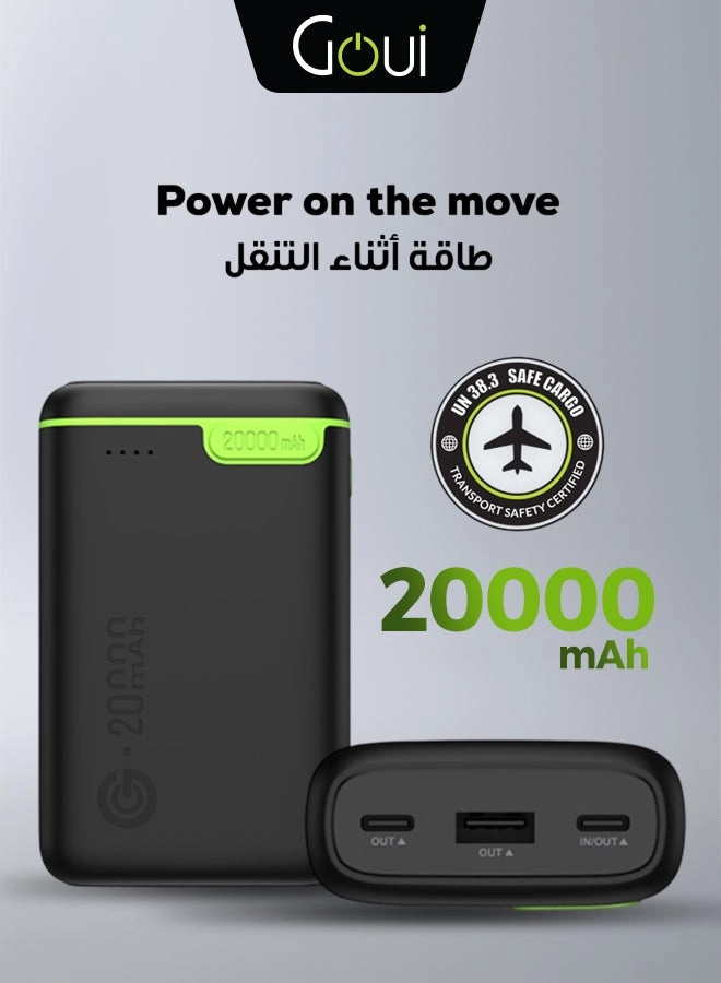 Kigo Power Bank - 20000 mAh 1 USB 2 type C ports