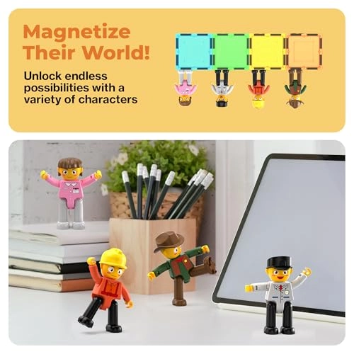 Magnetic Profession Character Action Figures Creative Thinking Hand-Eye Coordination - 3 years+ 4 pieces