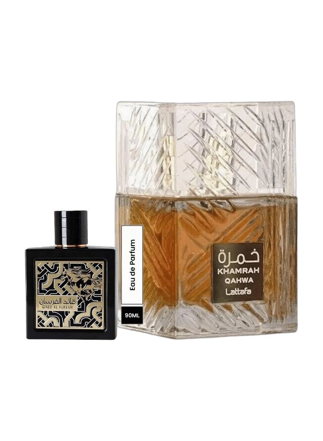 Lattafa Qaed Al Fursan Eau de Parfum - 90ml + KHAMRAH QAHWA Eau de Parfum - 100ml