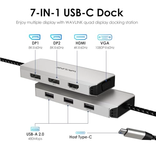 DisplayLink USB-C Triple Display Docking Station - USB-C Windows & More