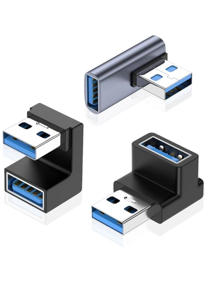 Green Tiger Standard Cable 10Gbps USB-A to USB-A 90-Degree (3-Pack)