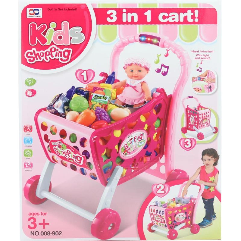 Non Branded Kids Shopping 3-in-1 Cart - With Lights & Sound (008902)