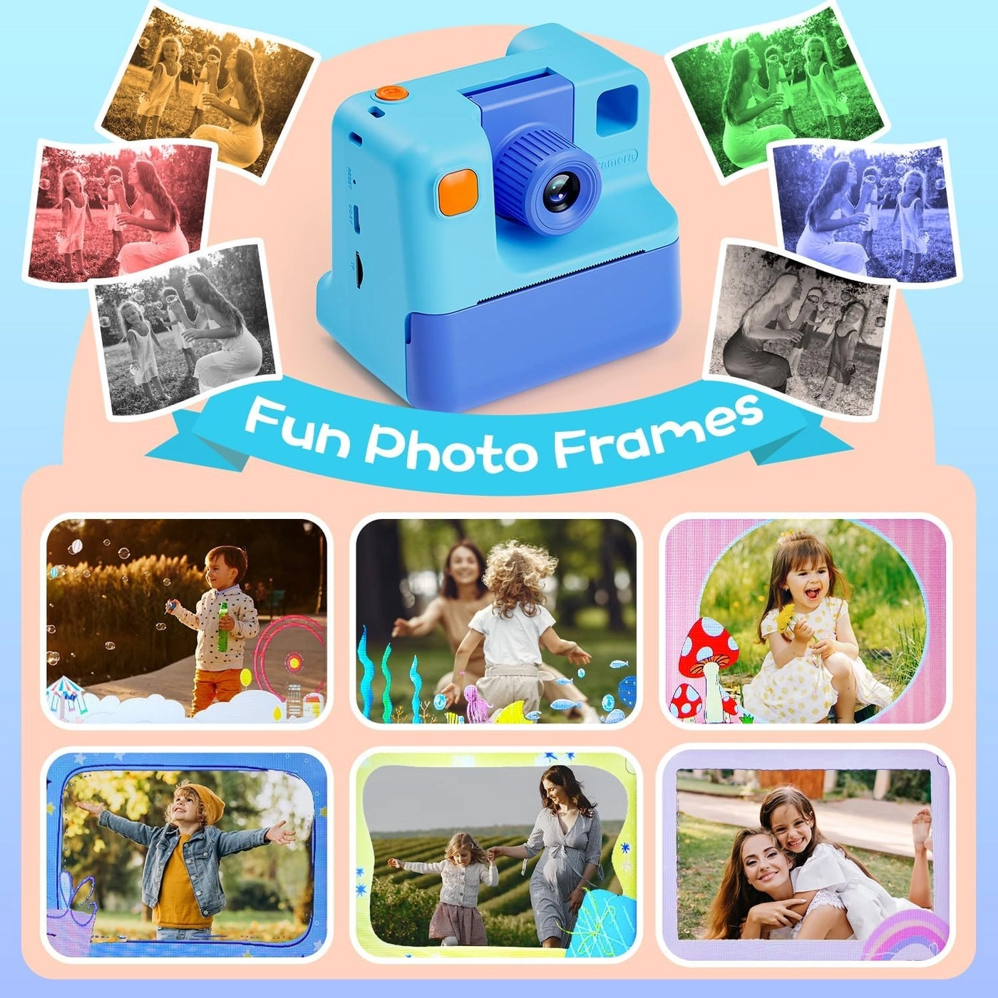 Kids Instant Print Camera - 1080P 32GB