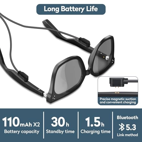 Smart Bluetooth Glasses - UV400 Polarized Built-in Mic & Bluetooth 5.3