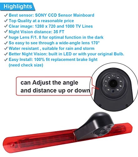Reverse Monitor + Brake Light Car Camera - Night vision