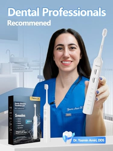Sonic Electric Toothbrush - 3 Intensity Levels 5 Modes 40000 VPM
