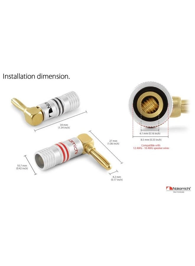 Excel Series - Banana Plug 24k Gold Plated Right Angle