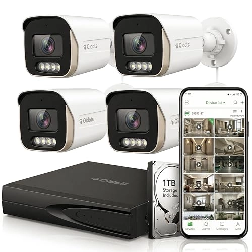 IP Camera - 4PC 8MP + 8 Channel NVR + 4-Port POE Switch + 1TB Hard Disk + Cat6 Patch Cord 20mtr