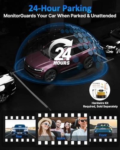 3 Channel Dash Cam - 4K+720P+720P 30 FPS