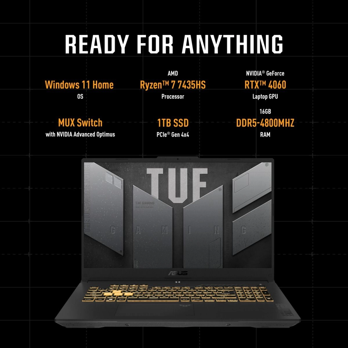 TUF Gaming A15 FA507NVR-LP023W - 15.6'' Ryzen 7-7435HS 16GB 1TB SSD