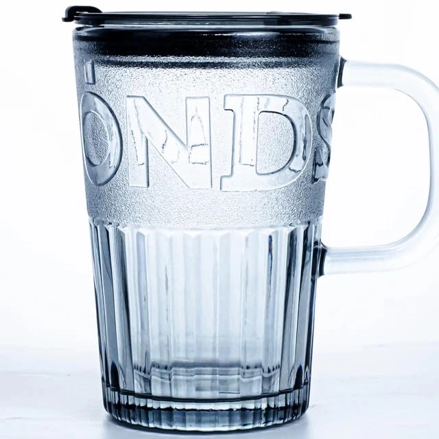 Sipper Glass Tumbler - 1 pcs With Lid and Straw 400 ml