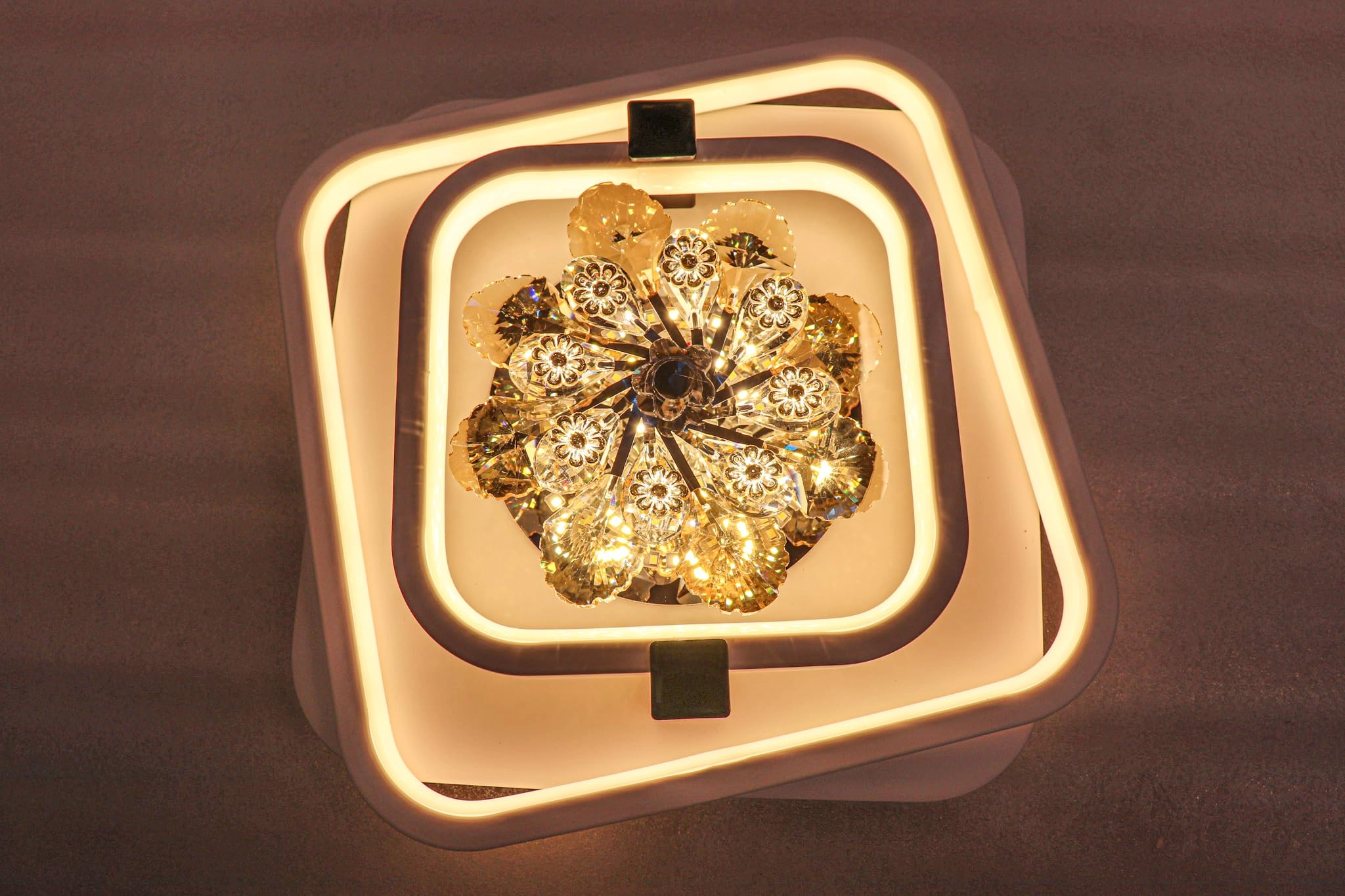 swanart Luster Crystal Chandelier - warm white cool blue romantic pink