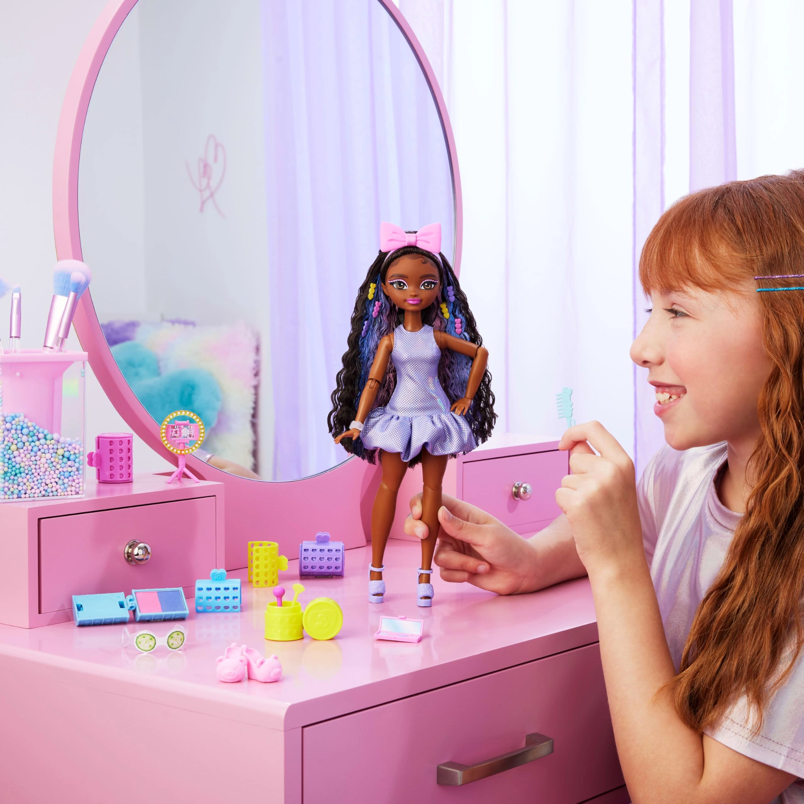 Brooklyn Fashion Doll - Stylized Hair Surprise Hair Accessories 15+ Looks Ages 4+