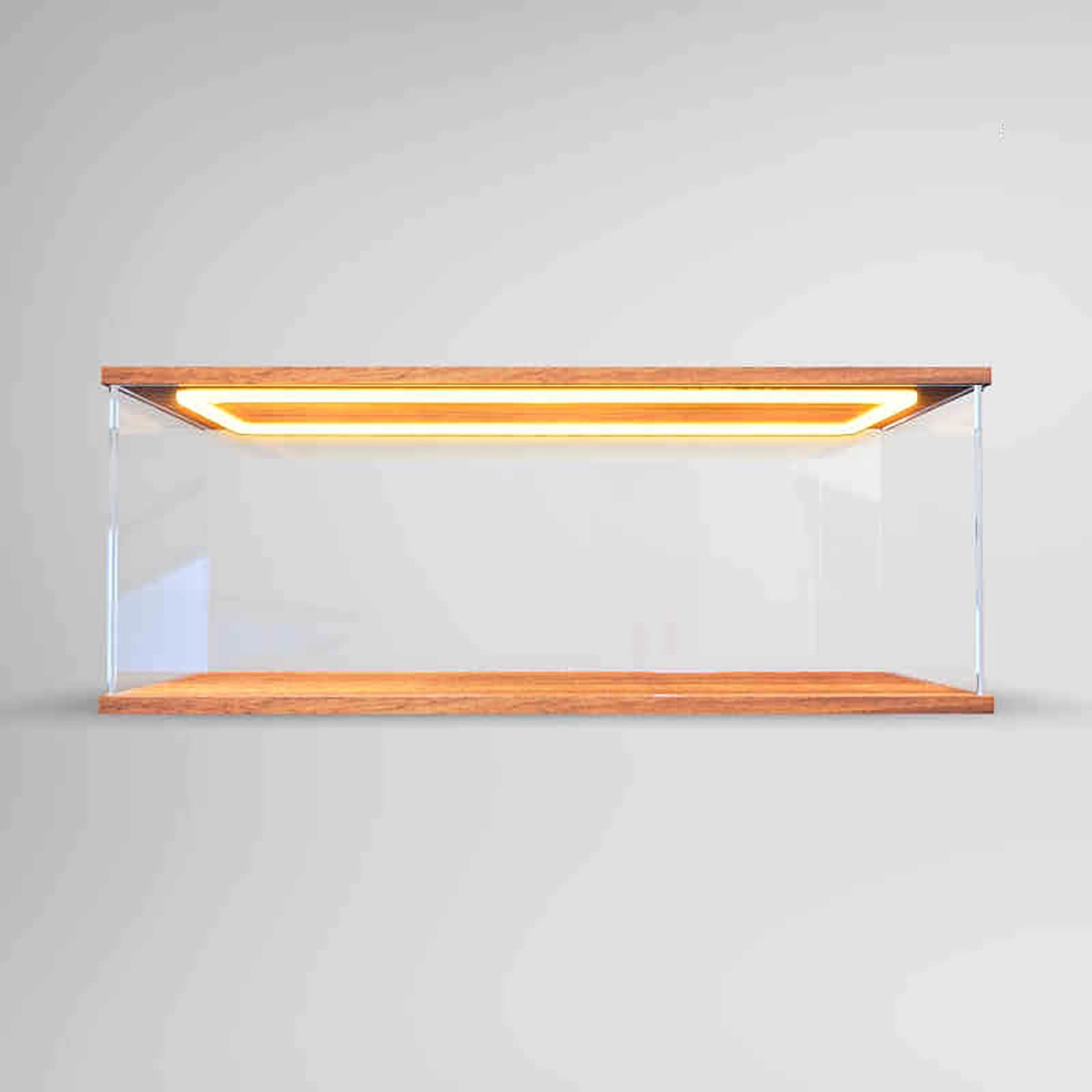 Display Case - 60x30x20cm Acrylic Golden Oak Backlight