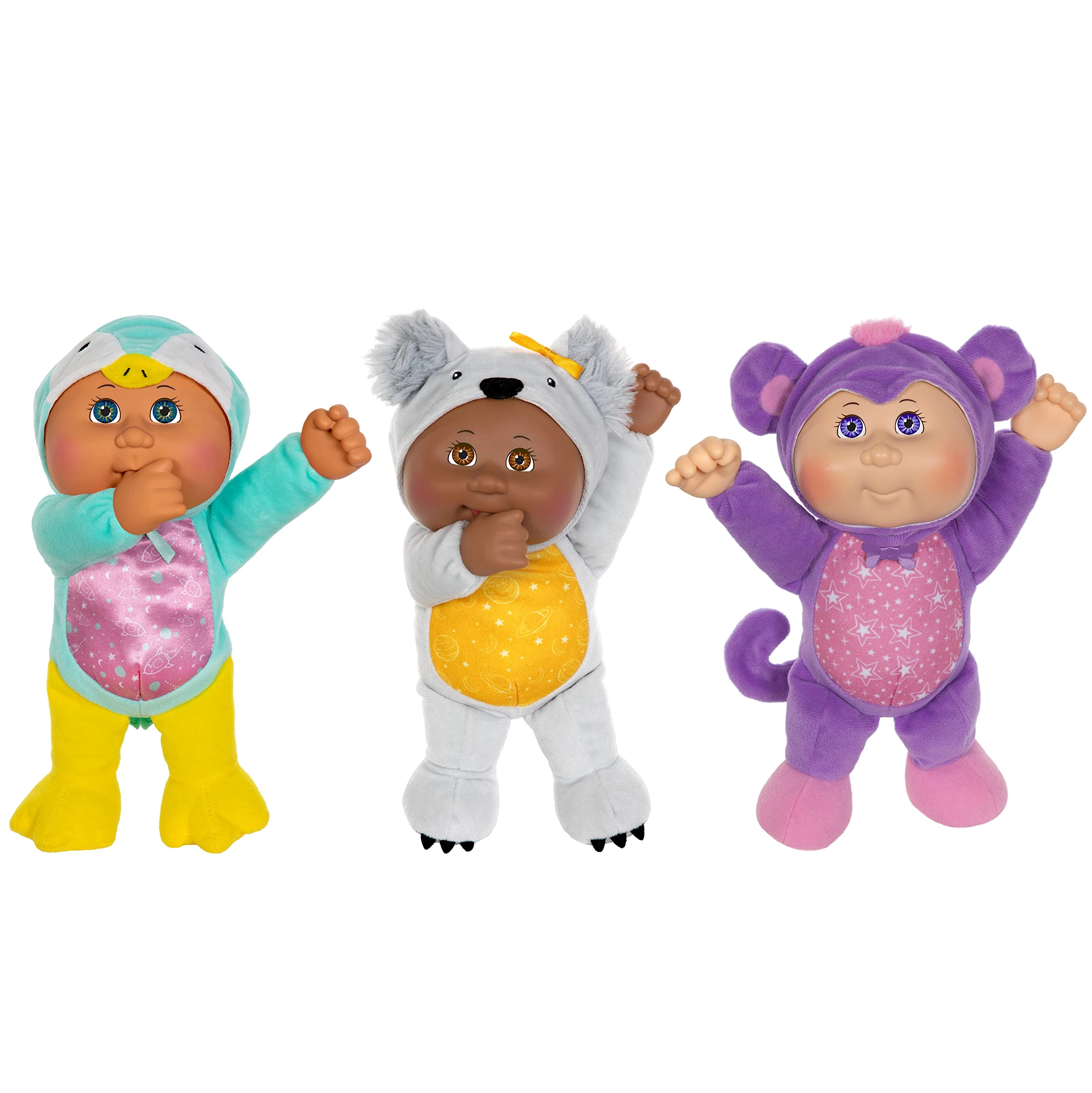Cabbage Patch Kids Mercury Monkey Cutie - Space Friends + Pluto Penguin Cutie + Nova Koala Cutie