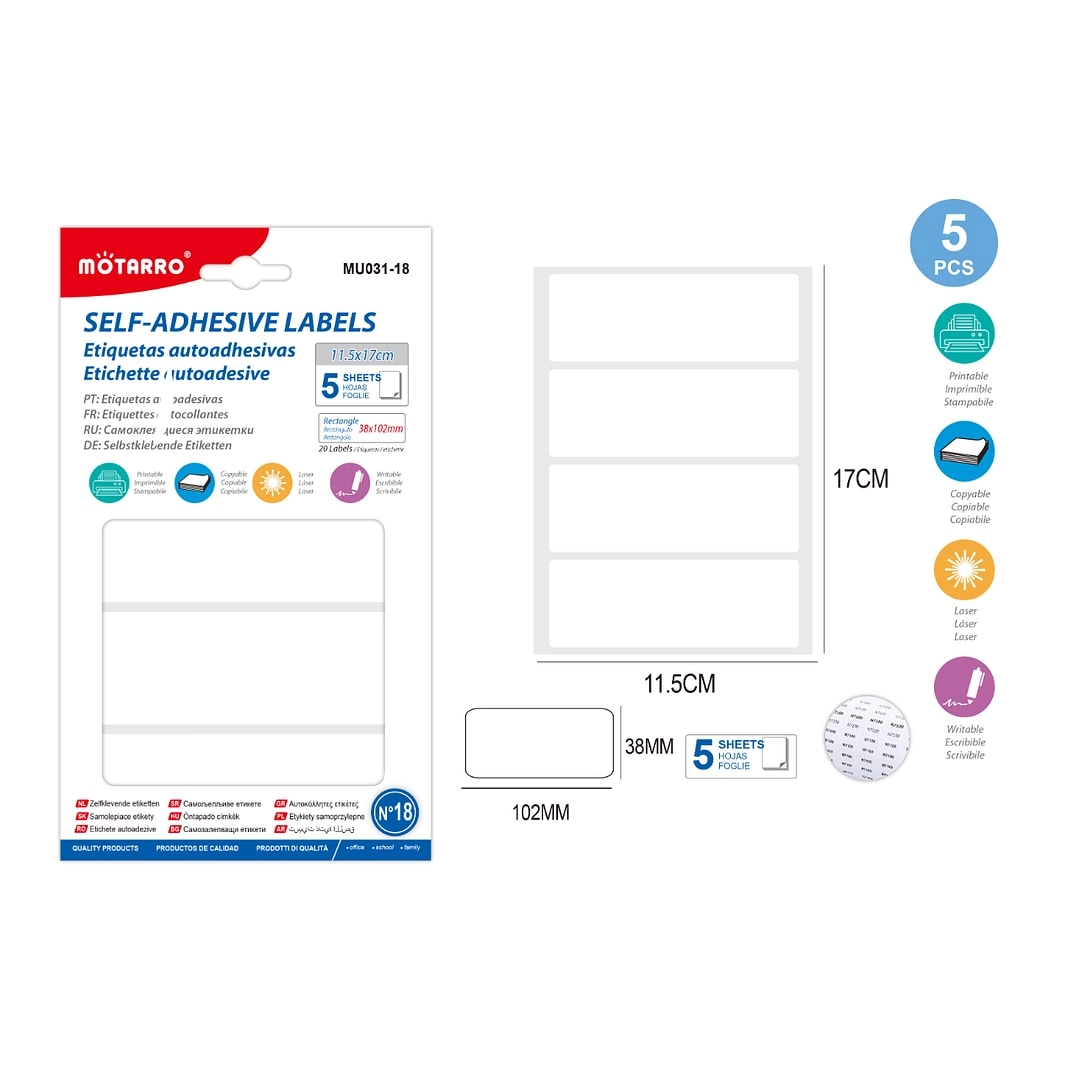 MOTARRO Self-Adhesive Labels - 5Pcs