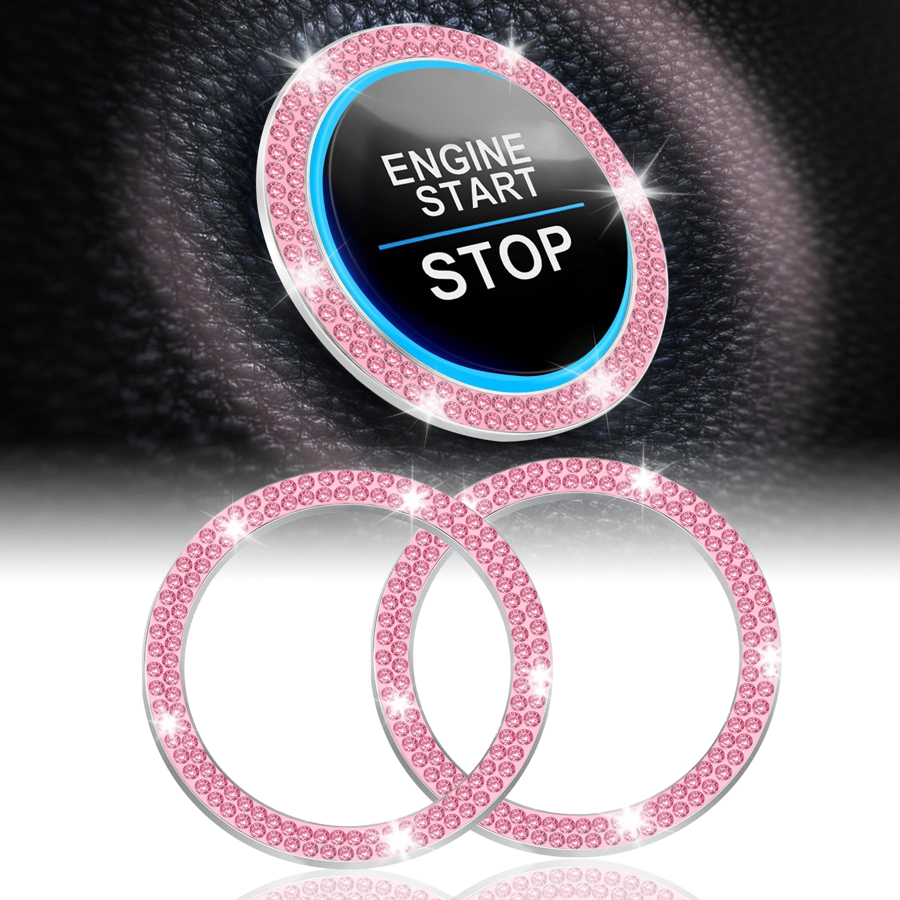 Crystal Combinatorial Rhinestone Car Engine Start Decoration Ring