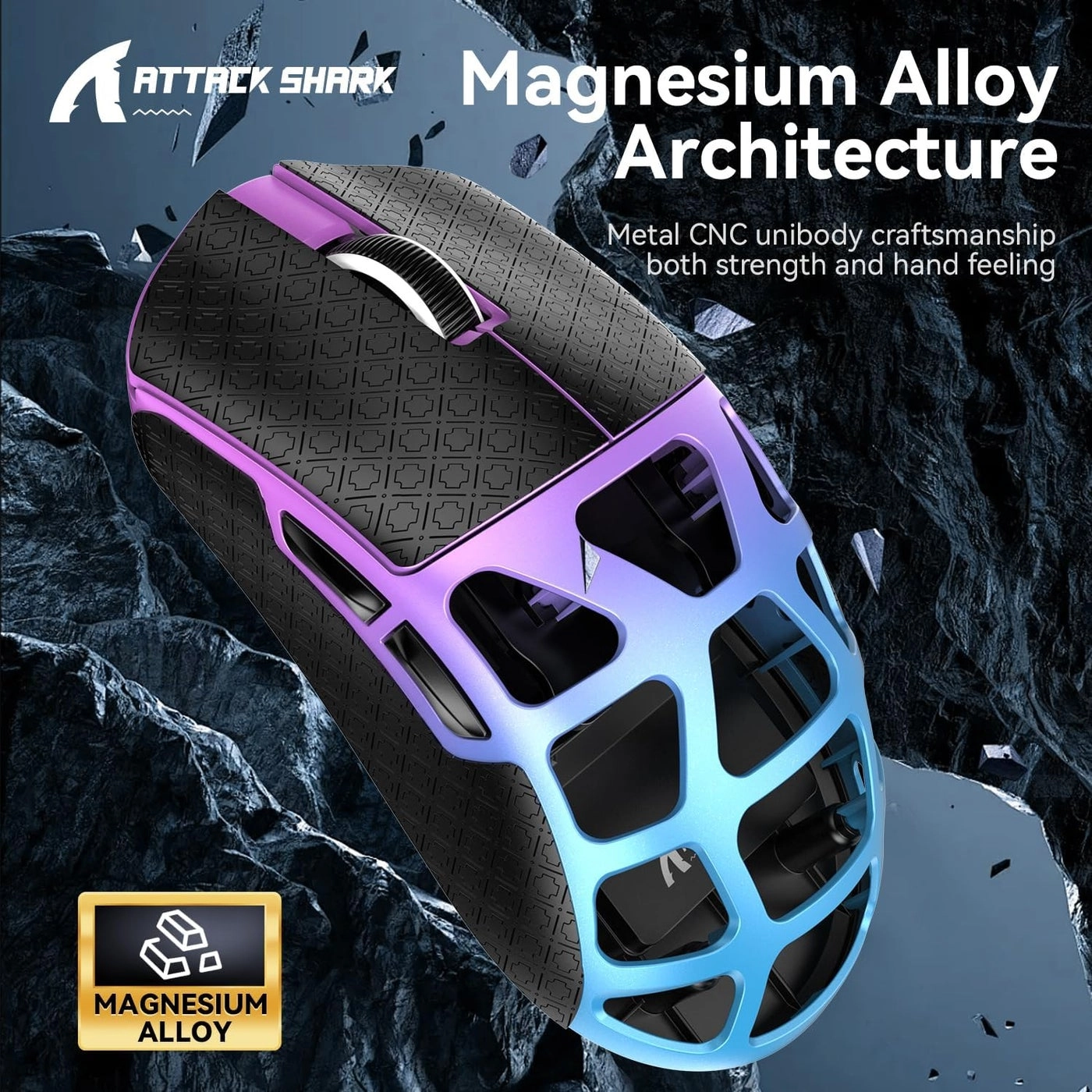 R3 Superlight 46g Magnesium Alloy Gaming Mouse - 2.4Ghz Bluetooth USB