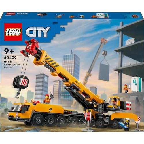 City Mobile Construction Crane - 4 Minifigures Long Extendable Boom