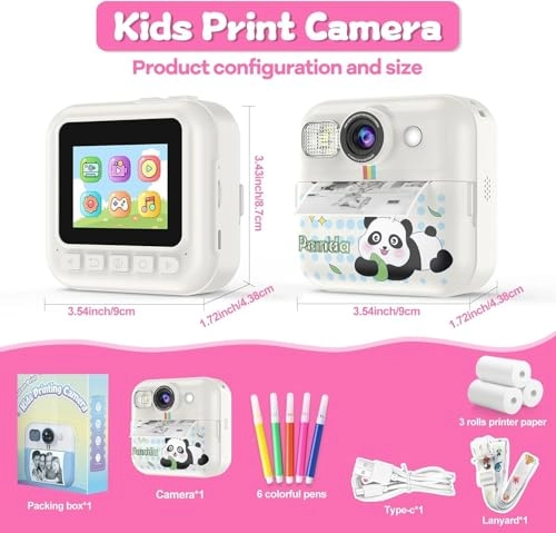 CL5 mini camera printer - 1080P HD 3 Print Rolls