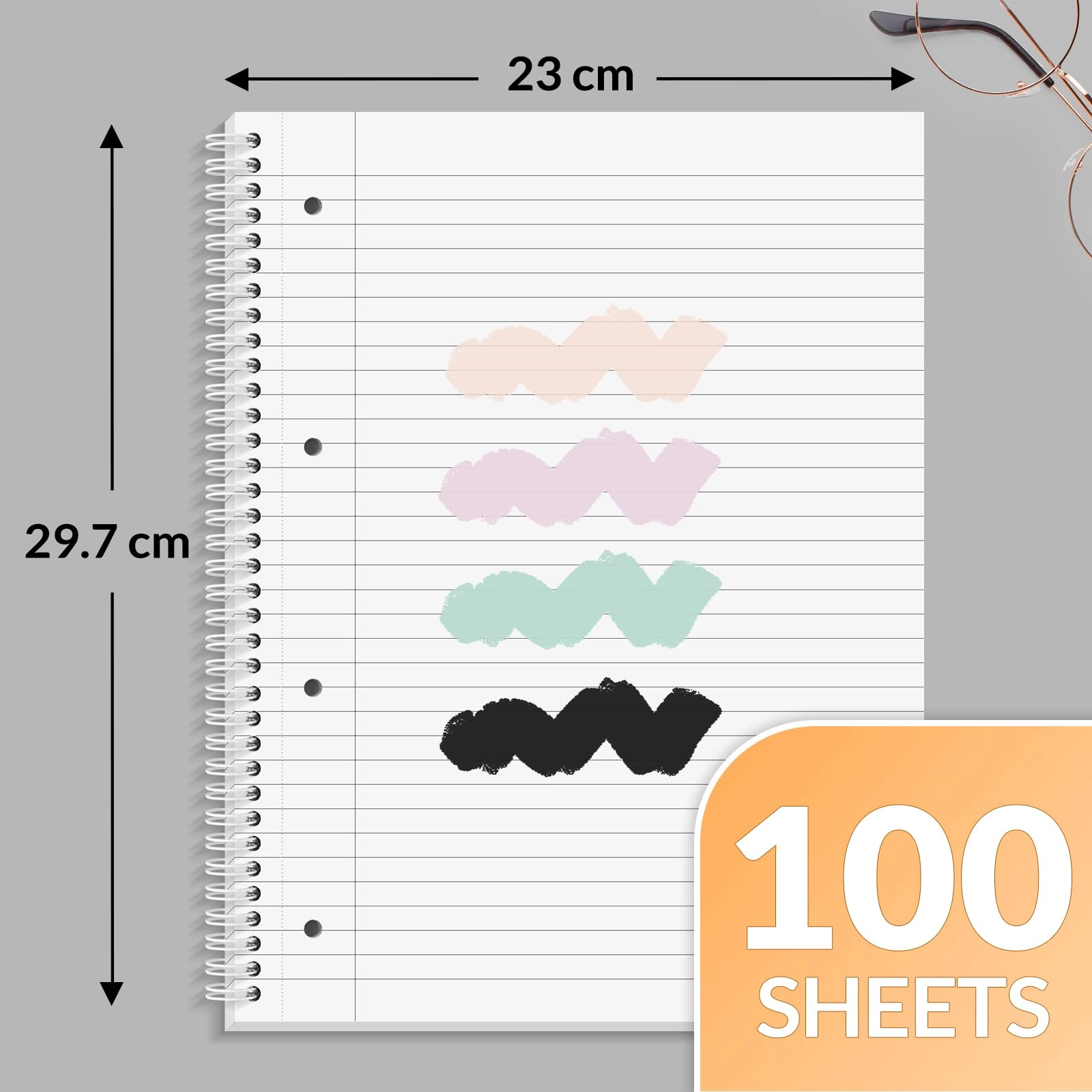 Notebook A4 Spiral - Lined 100 Sheets